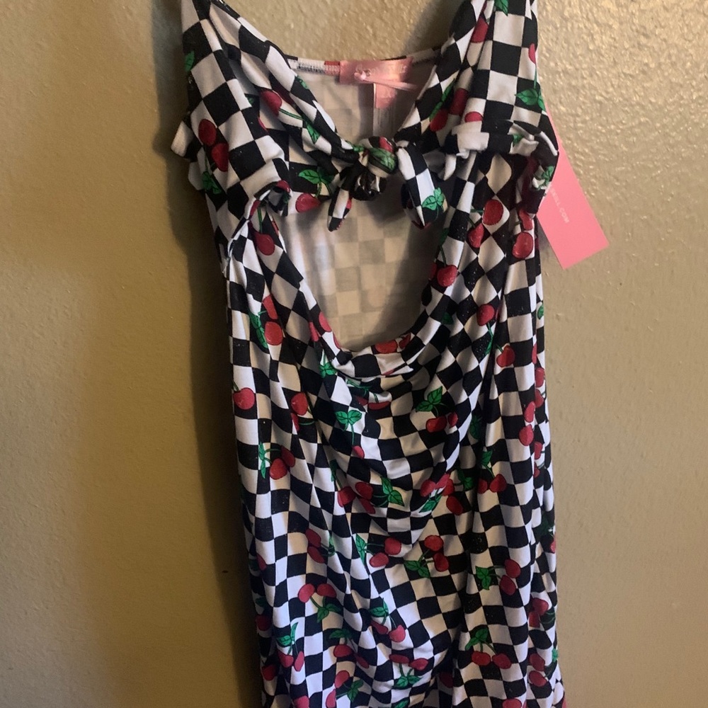 checkered cherry dress